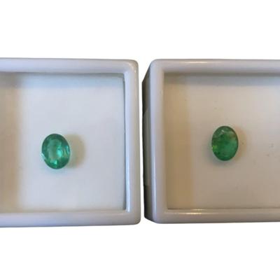 Two 0.85CT 8x6mm Oval Brazilian Emeralds