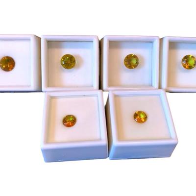 Green Amber Faceted Gemstones Ranging From 0.5-1.0 CT