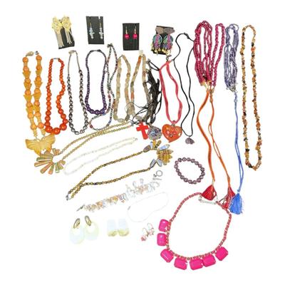 Jewel Tones Including Some Natural Stones - Necklaces, Bracelets And Earrings 