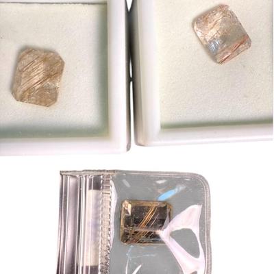 5.50CT Avg 12X10MM Red Needle Quartz (2) And Extra!