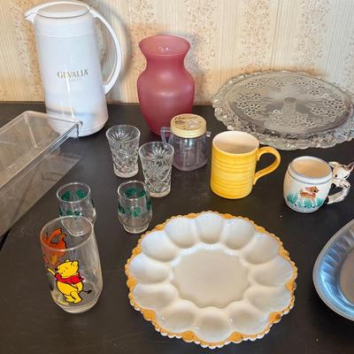 Walther Crystal Cake Plate, Vintage Poo Glass, Vintage Bambi Deer Mug And More!
