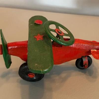 Vintage Handmade Wooden Airplane