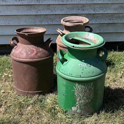 Antique Milk Cans (3)