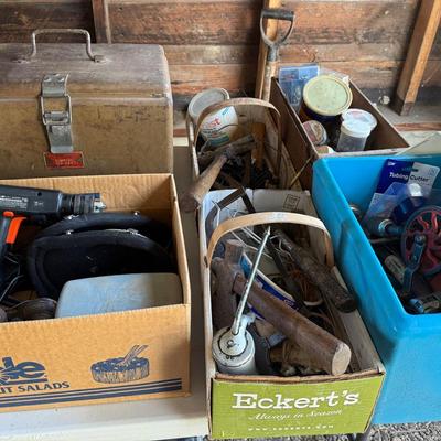 Boxes Of Tools And A Metal Tool Box