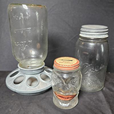 Vintage Glass Jar Implements