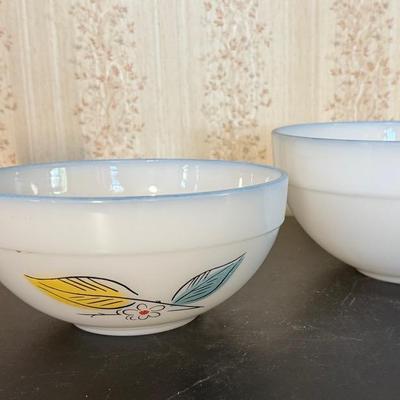 2 Fire King Bowls And A Matching Glass