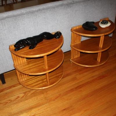 Sale Photo Thumbnail #2: Early 40's Rattan side tables-panther not for sale