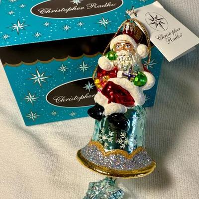 Christopher Radko "Ring In The Holiday Gem" glass ornament