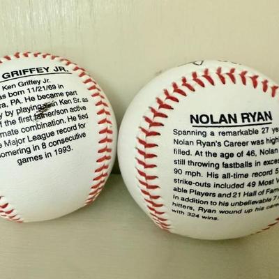 Sale Photo Thumbnail #90: Ken Griffey Jr. and Nolan Ryan baseballs