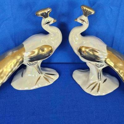 MCM Lusterware Peacock Figures (2)