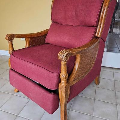 Lane Upholstered Cane Reclining Lounge Chair