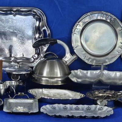 Mixed Silver Plated, Pewter + Steel Decor (18)