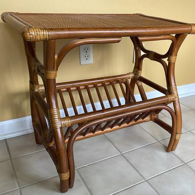 Bamboo & Cane Magazine Rack Side Table