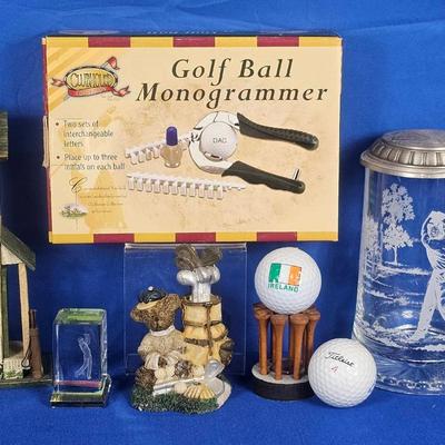 Golf Ball Monogrammer (1), Golf Balls (2) + Golf Theme Decor (5)