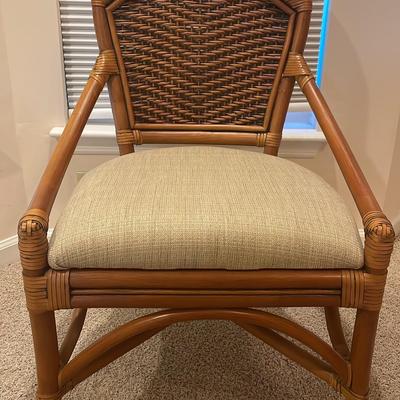 Rattan Armchair W/Upholstered Seat