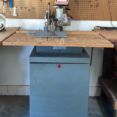 Dewalt 740 Powershop 10” Radial Arm Saw, Cabinet + Accessories