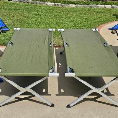 Folding Canvas Chairs (2) + Folding Canvas Cots (2)