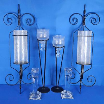 Wall Sconces (2) + Candle Holders (4)
