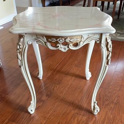 French Design Marble Top Side Table #302