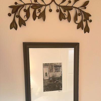 Signed Rustic Print (1) + Metal Wall Art (1)