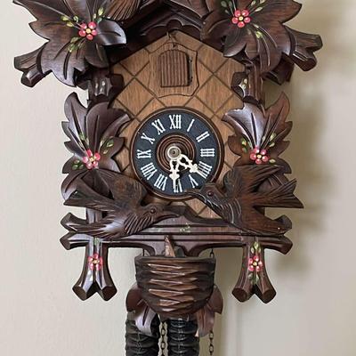 Hand-Painted Birds & Flowers Theme Cuckoo Clock 