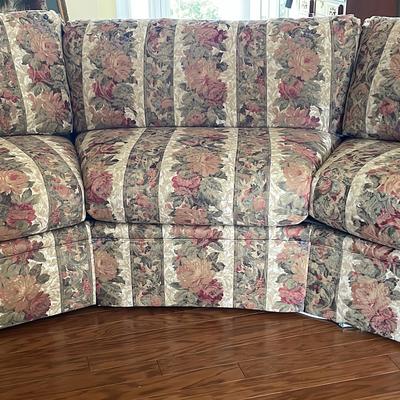 Thomasville Curved Floral 3 Cushion Couch 