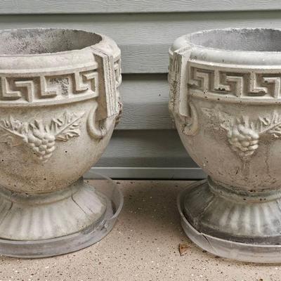 Grecian Style Concrete Planters (2)