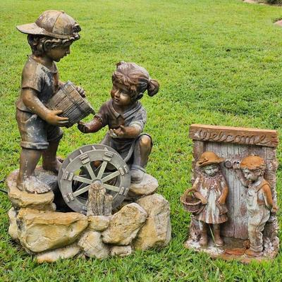 Resin Water Fountain (1) + Welcome Statue (1)