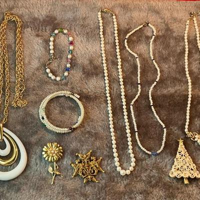 Bracelets pins and necklaces