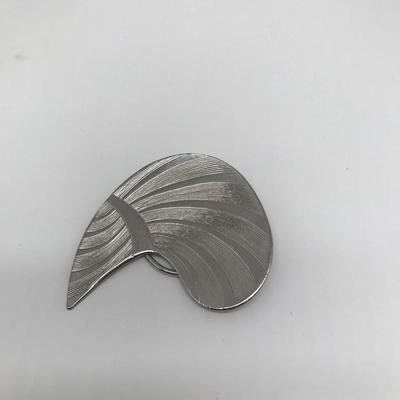 Jeri-Lou Scarf Clip Silver Tone Atomic Arch