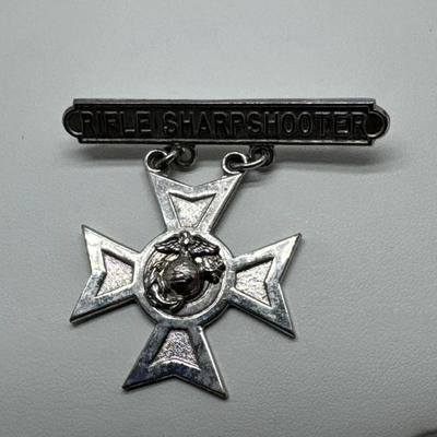 Sterling Silver Rifle Sharpshooter Cross Pin