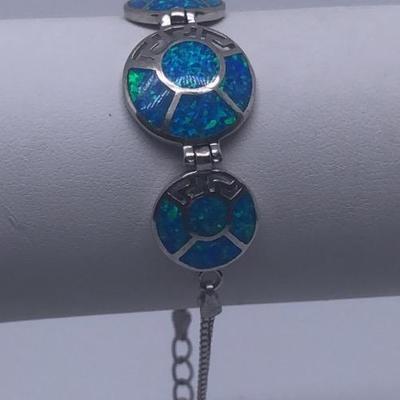 Sterling Silver Crushed Opal Bracelet 