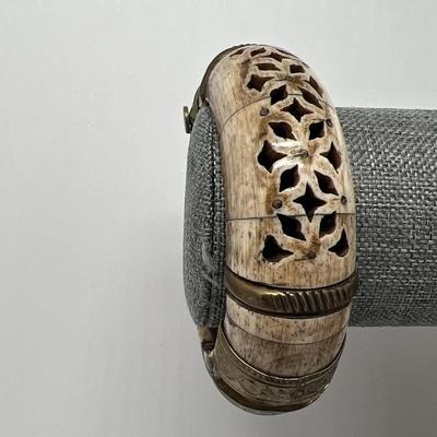 Ornate Antique Carved Bengal Chunky Bracelet