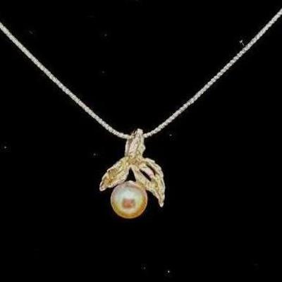 Sterling Silver Pearl Necklace 16 inches