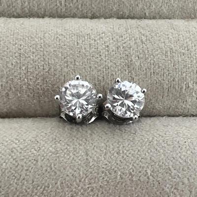 Sterling Silver CZ Stud Earrings