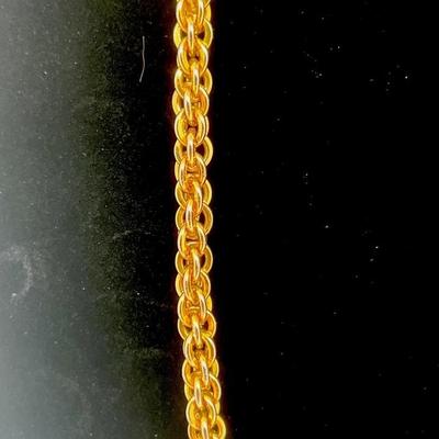 Gold Tone Chunky Rope Chain Necklace 28 inches