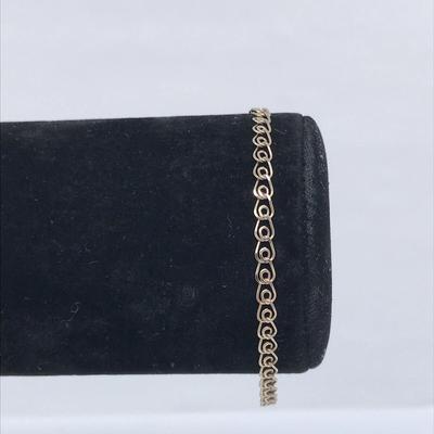 FAS Sterling Silver and Gold Tone Chain Tennis Bracelet