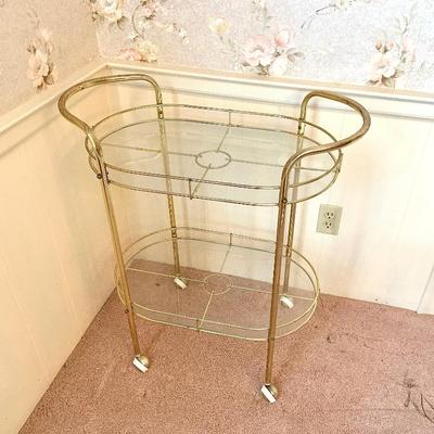 Sale Photo Thumbnail #4: Mid- Century brass. bar cart