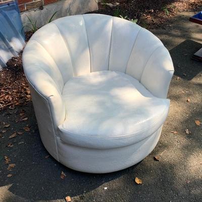 Sale Photo Thumbnail #60: Mid-century Carter Chair Co. vinyl barrel chair