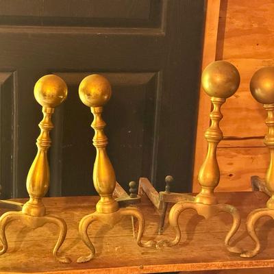(4) Vintage Brass Andirons
