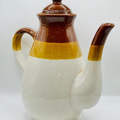 Tri-Color MCM Stoneware Teapot