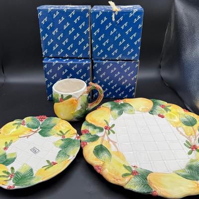 Fitz and Floyd Holiday Pear Collection Dishes