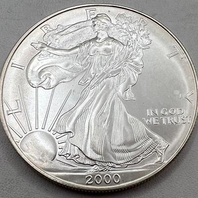 2000 One Ounce Fine Silver Walking Liberty American Eagle Silver Dollar Coin