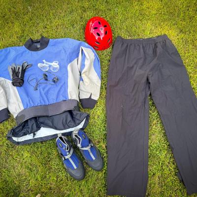 Kayaking Gear Lot – Jacket, Pants, Helmet, Boots & Gloves