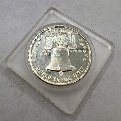 1974 One Troy Oz 999 Fine Silver Freedom World Trade Unit Silver Coin