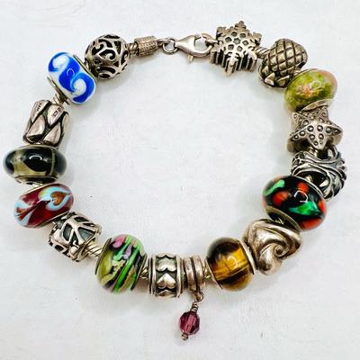 Sterling Silver Pandora Charm Bracelet
