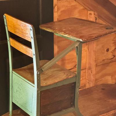 Metal And Wooden Desk/Chair
