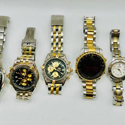 Watches ft. Seiko Sportura Chronograph World Time 7.5” & Breitling Chronomat Chronograph Men’s