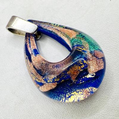 Murano Art Glass & Sterling Silver Pendant 