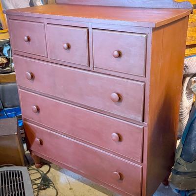 Primitive Painted Wooden Dresser